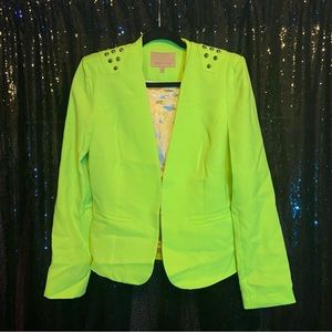 Neon yellow/green studded blazer
